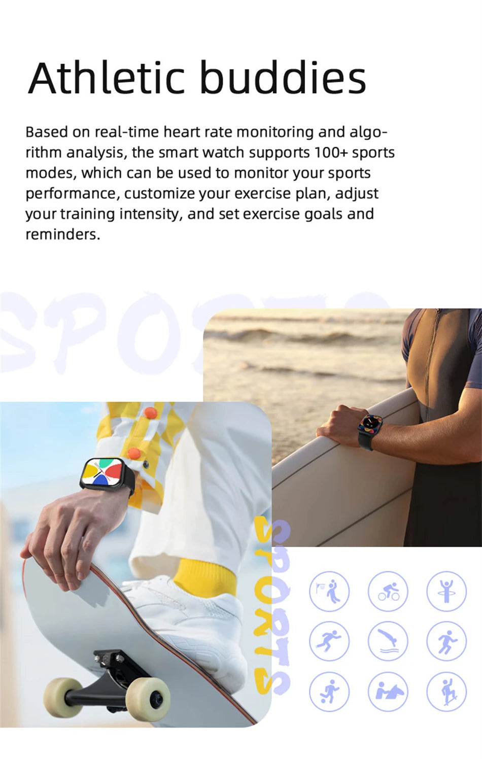 2024 Smart Watch – Heart Rate & Blood Pressure Fitness Tracker with Bluetooth Call