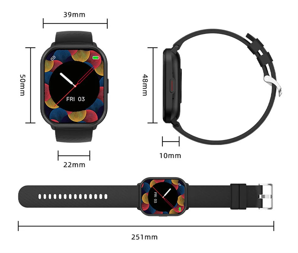 2024 Smart Watch – Heart Rate & Blood Pressure Fitness Tracker with Bluetooth Call