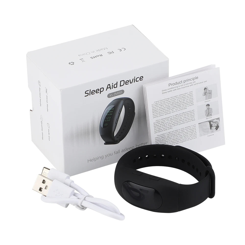 New Ems Intelligent Sleep Device Fast Sleep Rest Hypnosis Insomnia Artifact Relieve Anxiety Wristband Watch Sleep Aid Instrument