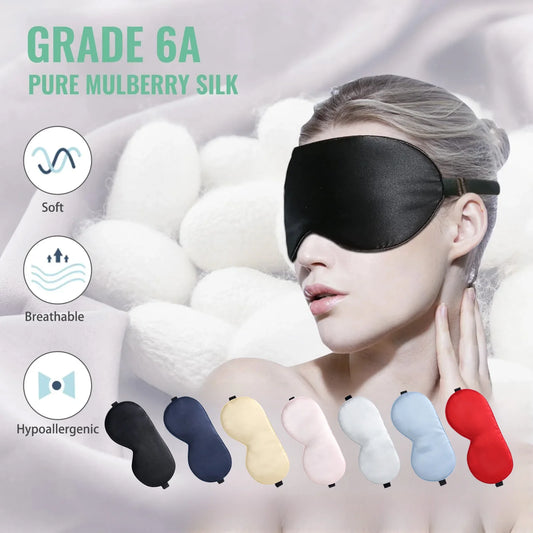 100% Silk Sleep Mask – Natural Eye Mask with Adjustable Strap