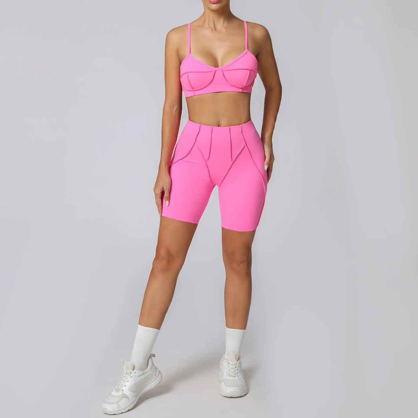 Women’s Seamless Yoga Set – High-Waist Leggings & Backless Sports Bra