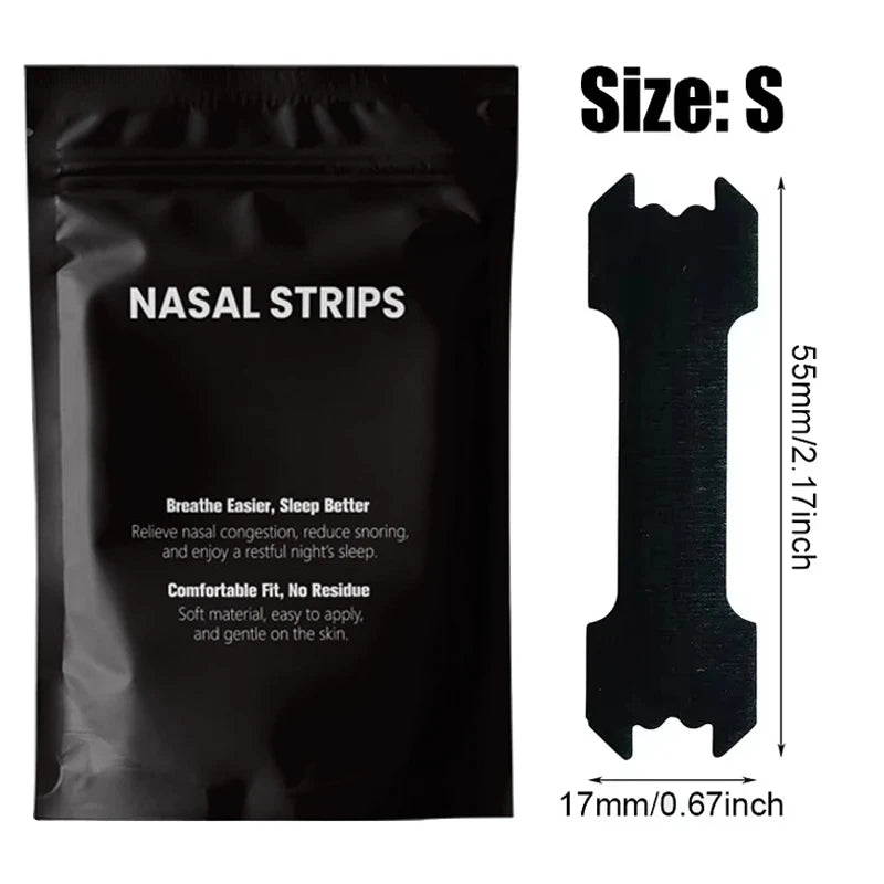 Black Nasal Strips – Extra Strength Anti-Snoring Sleep Aid (30/60/90pcs)