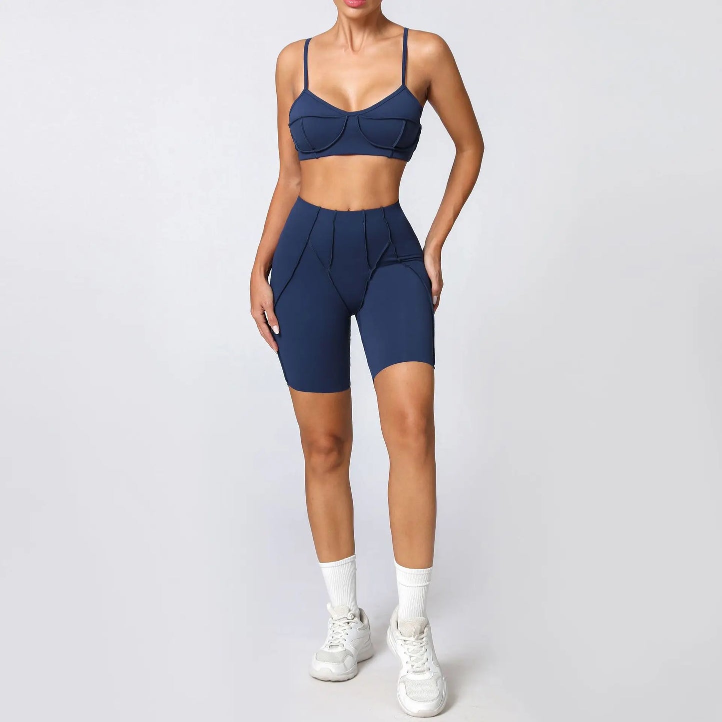 Women’s Seamless Yoga Set – High-Waist Leggings & Backless Sports Bra