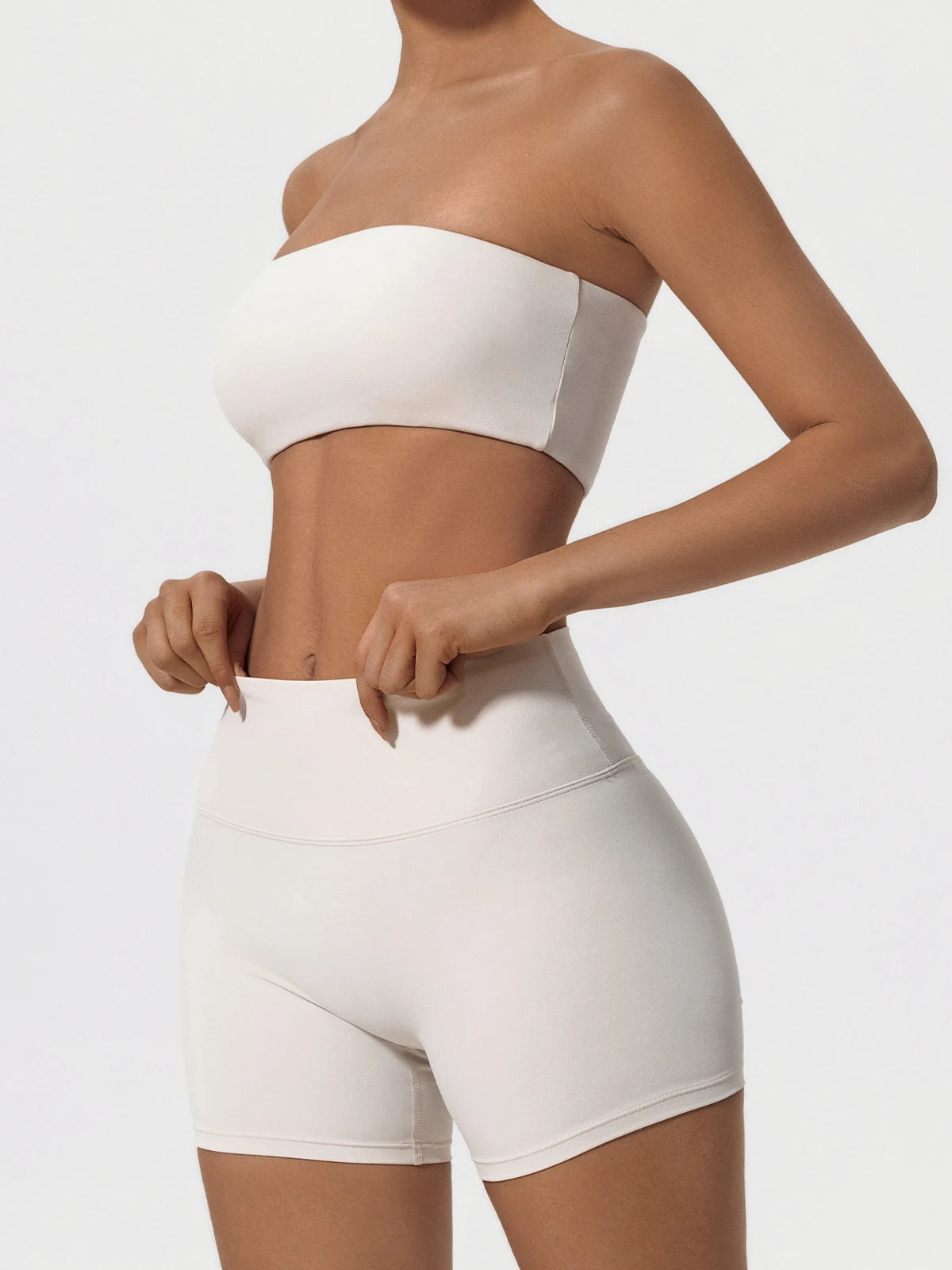 Ctenkevet Women’s Fitness Set – Strapless Sports Bra & Crop Top