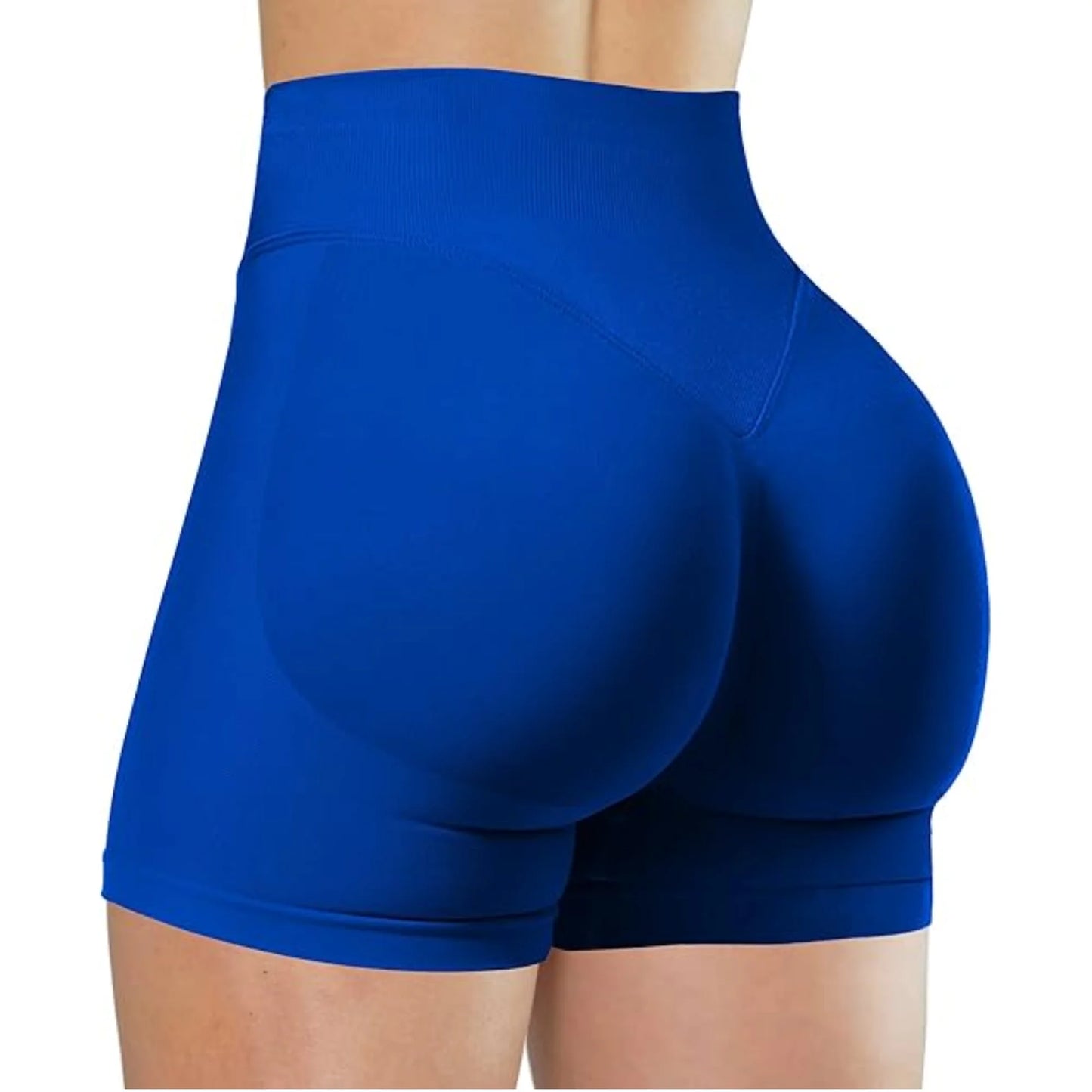 High-Waist Yoga Shorts – Solid Color Fitness & Running Leggings