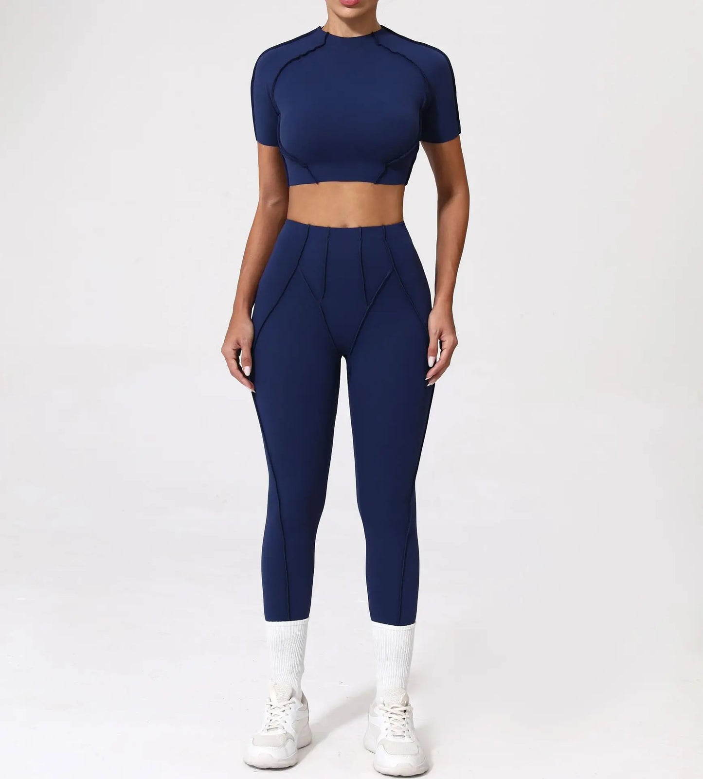Women’s Seamless Yoga Set – High-Waist Leggings & Backless Sports Bra