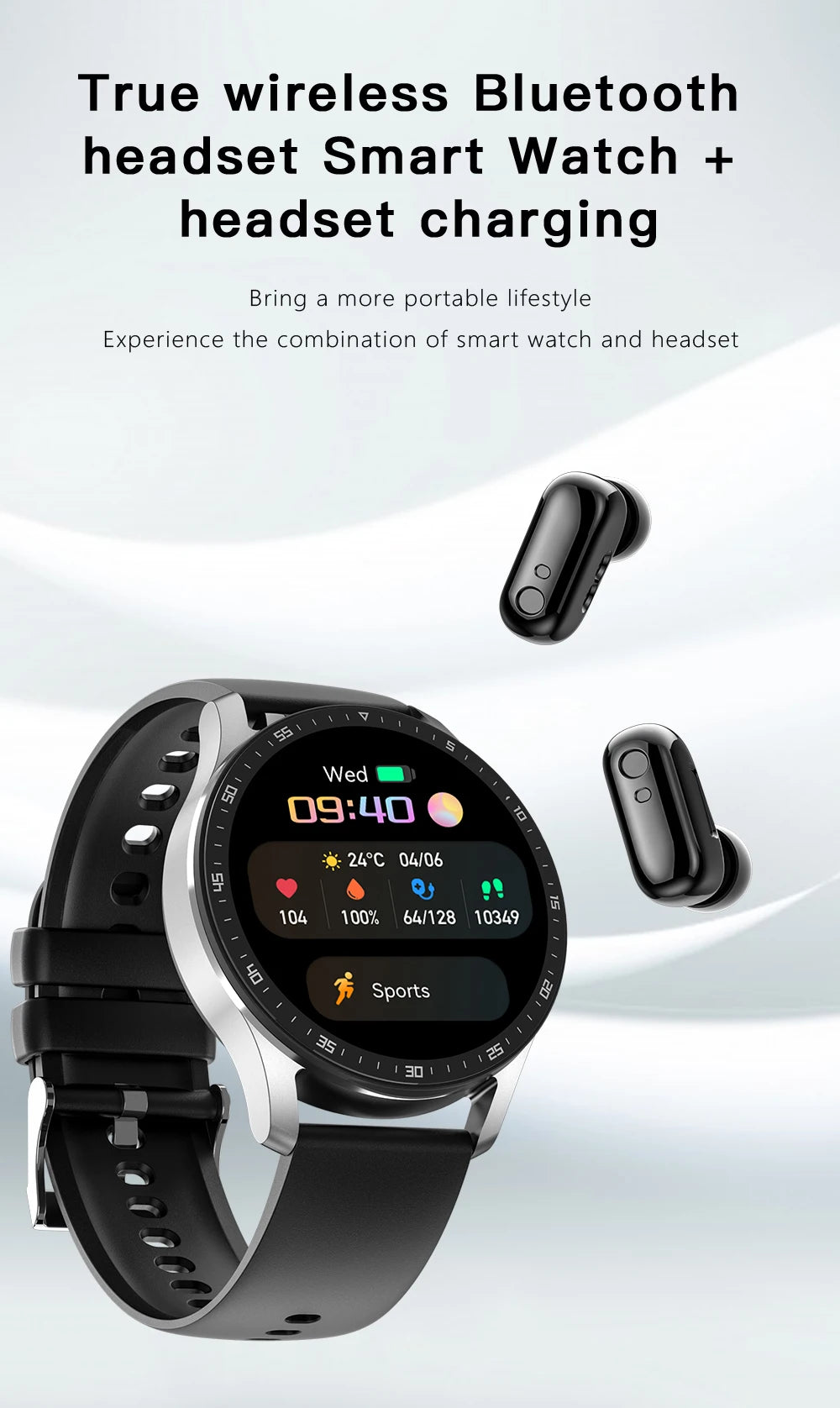 X7 2-in-1 Smart Watch with TWS Bluetooth Earbuds – Fitness & Health Monitor