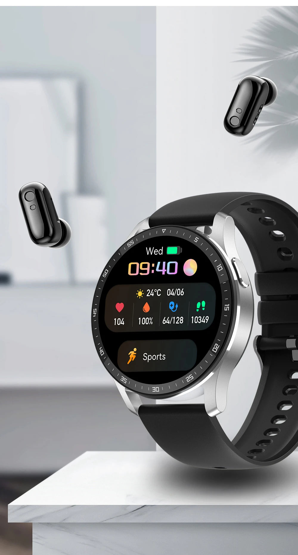 X7 2-in-1 Smart Watch with TWS Bluetooth Earbuds – Fitness & Health Monitor