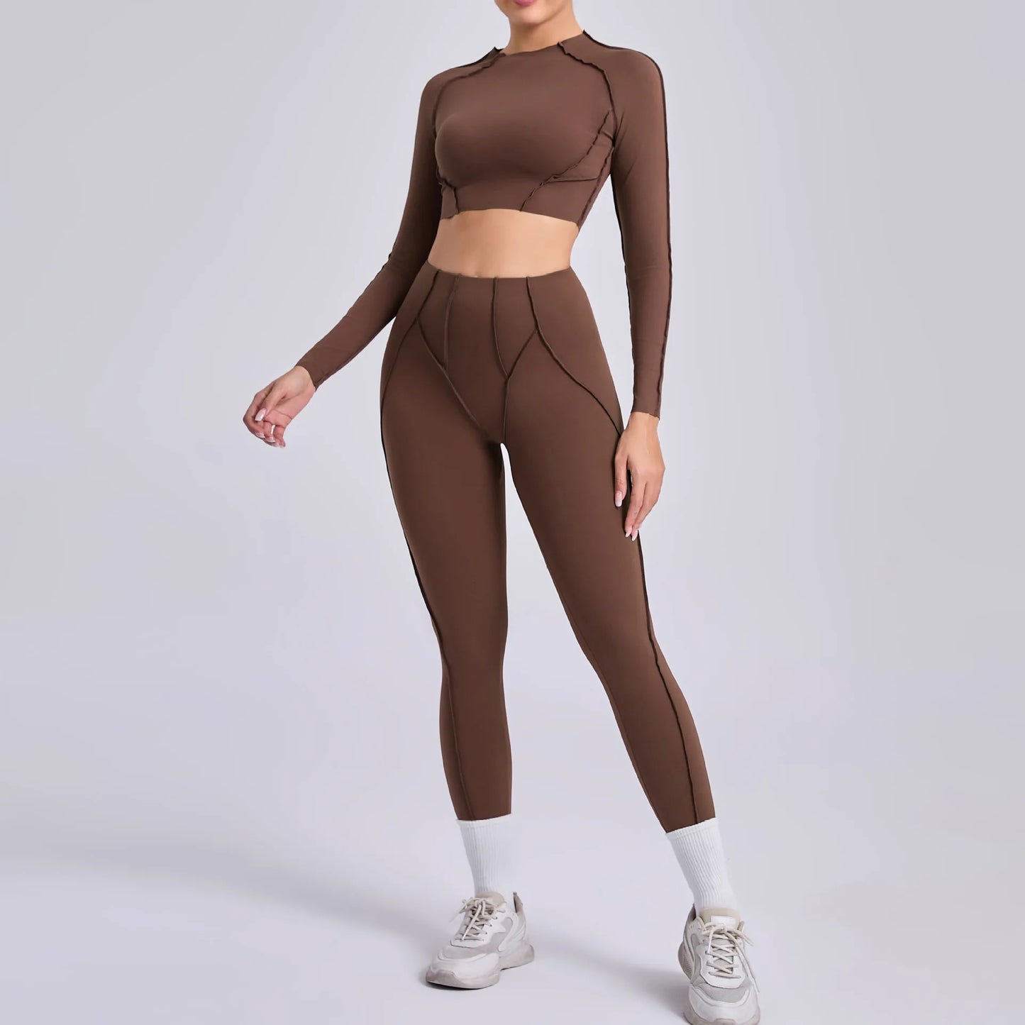 Women’s Seamless Yoga Set – High-Waist Leggings & Backless Sports Bra