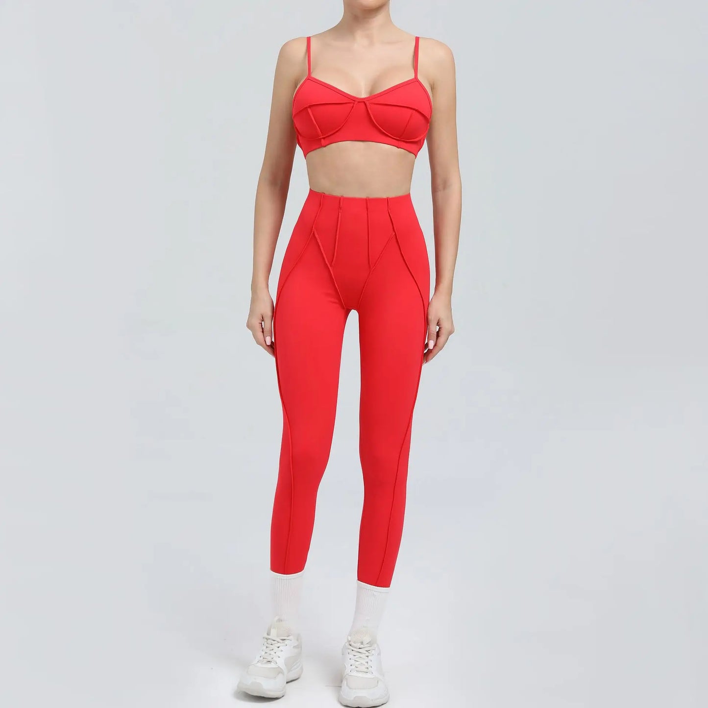 Women’s Seamless Yoga Set – High-Waist Leggings & Backless Sports Bra