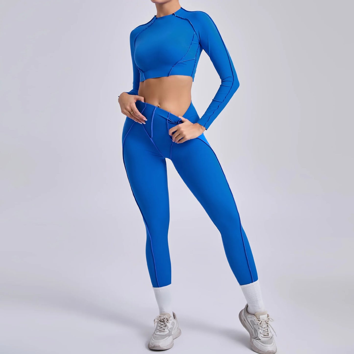 Women’s Seamless Yoga Set – High-Waist Leggings & Backless Sports Bra