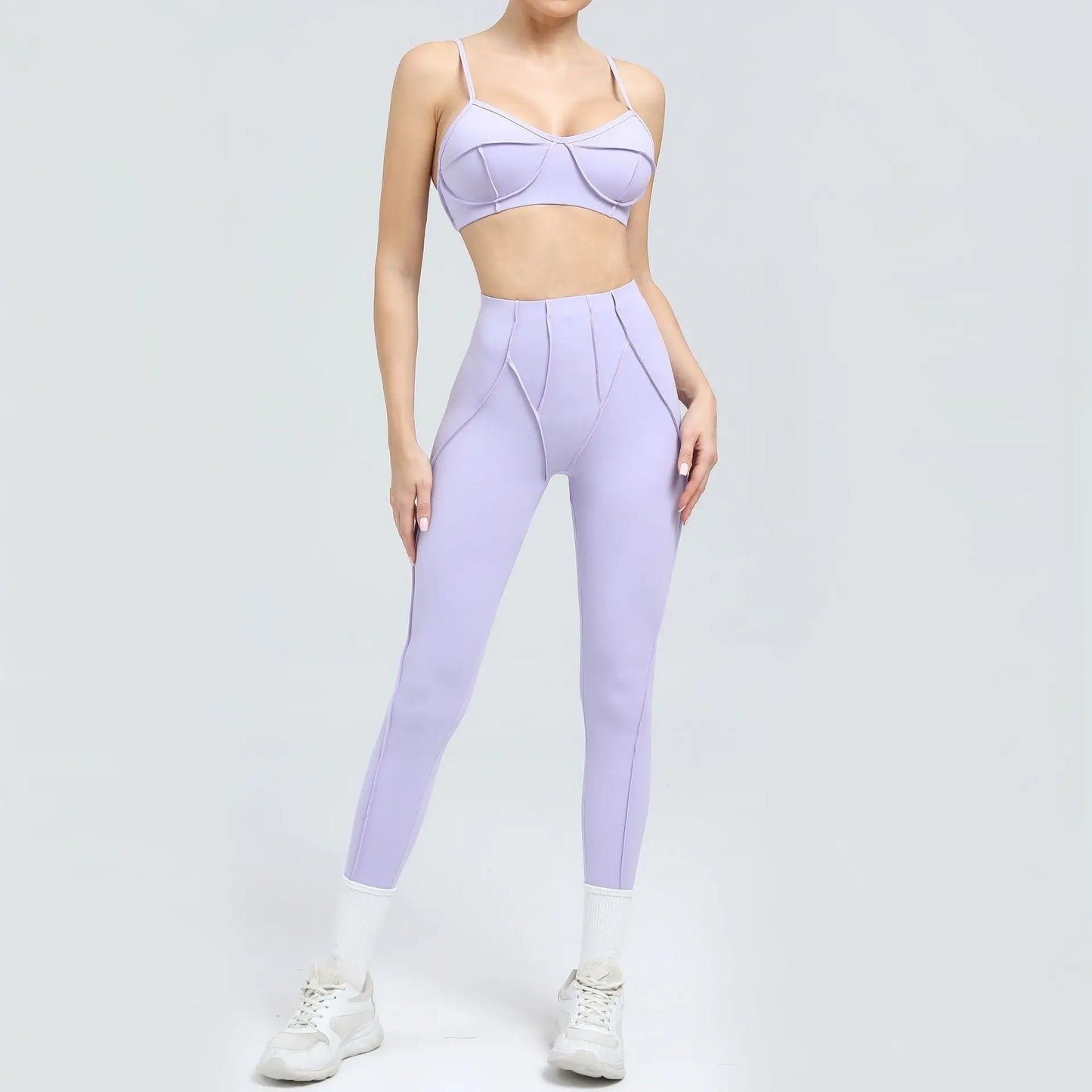 Women’s Seamless Yoga Set – High-Waist Leggings & Backless Sports Bra