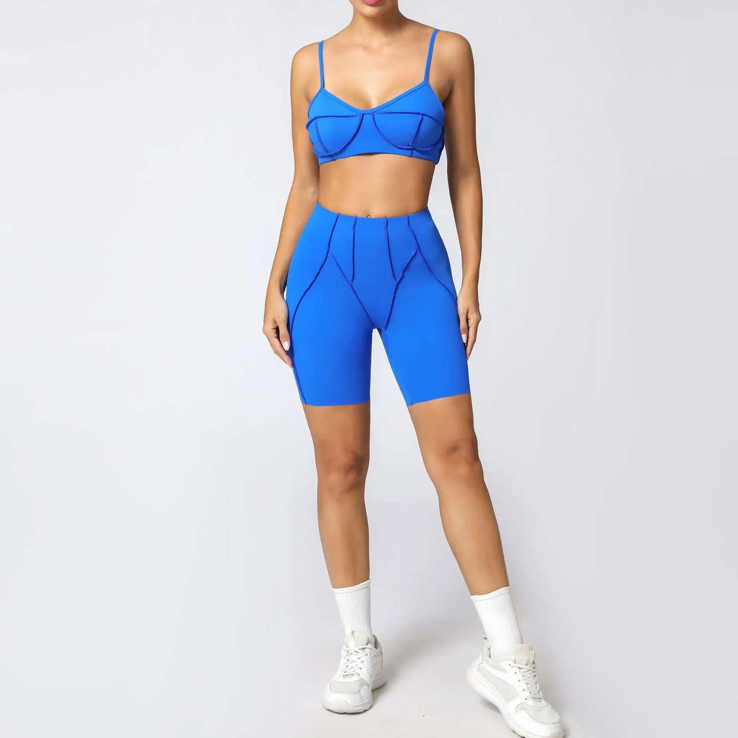 Women’s Seamless Yoga Set – High-Waist Leggings & Backless Sports Bra