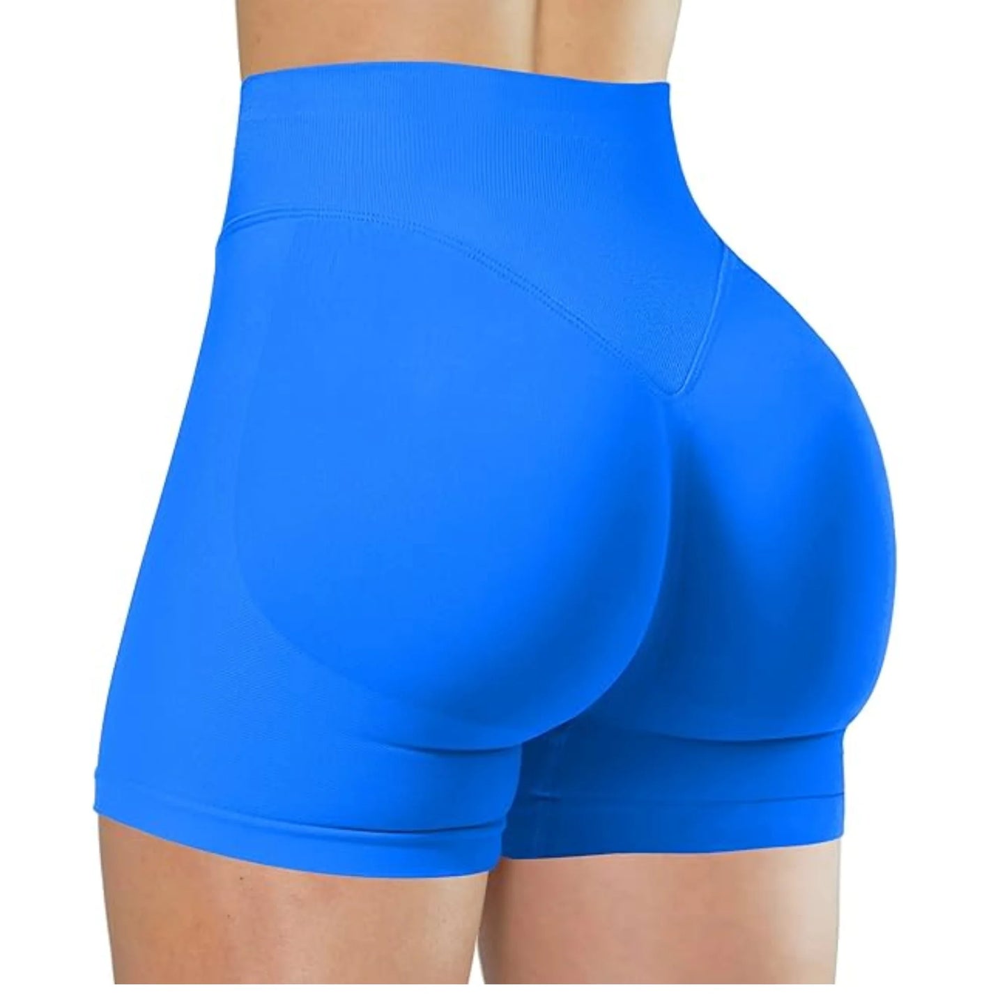 High-Waist Yoga Shorts – Solid Color Fitness & Running Leggings