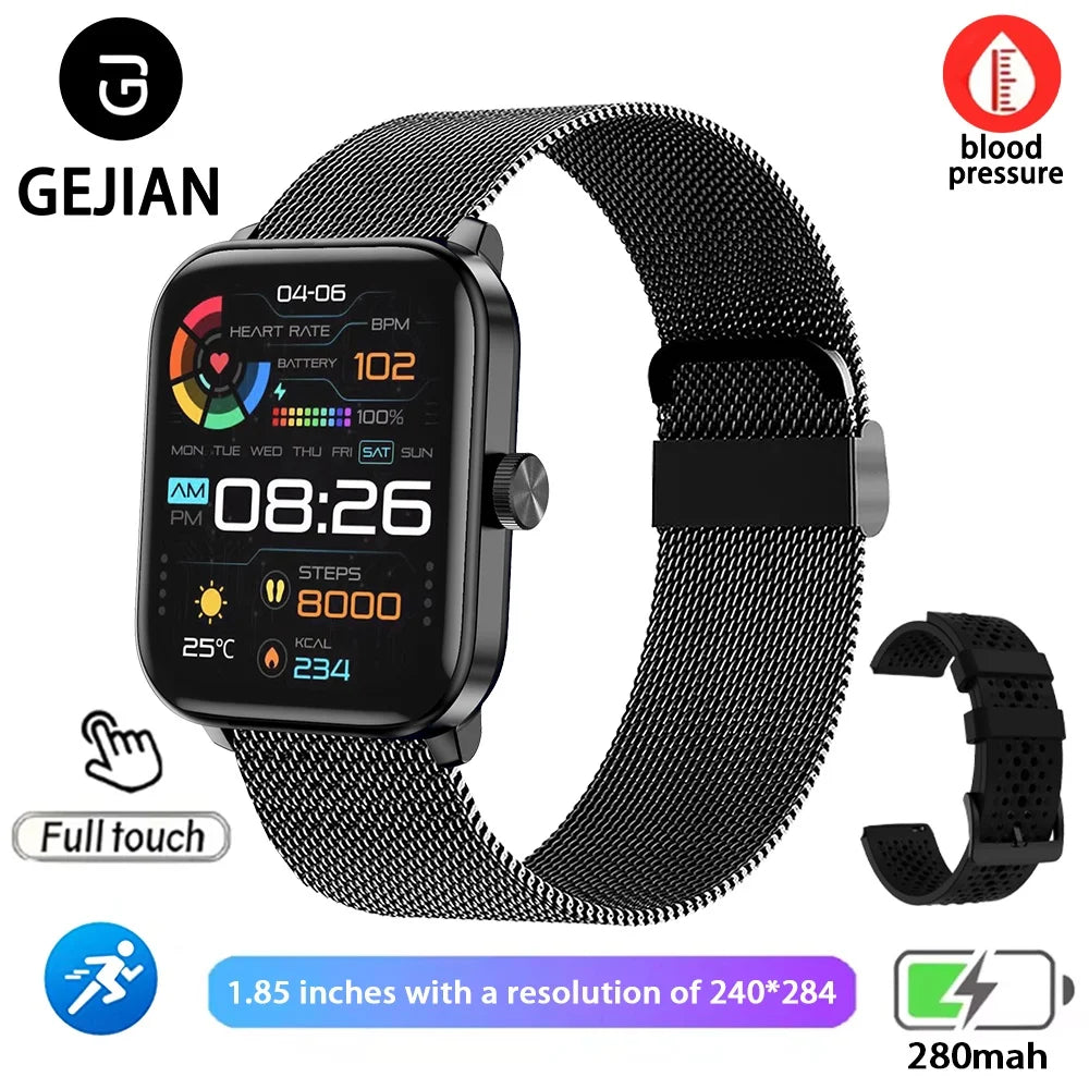 Men’s 1.85" Smart Watch – Heart Rate & SpO₂ Monitor with Multi-Sport Modes