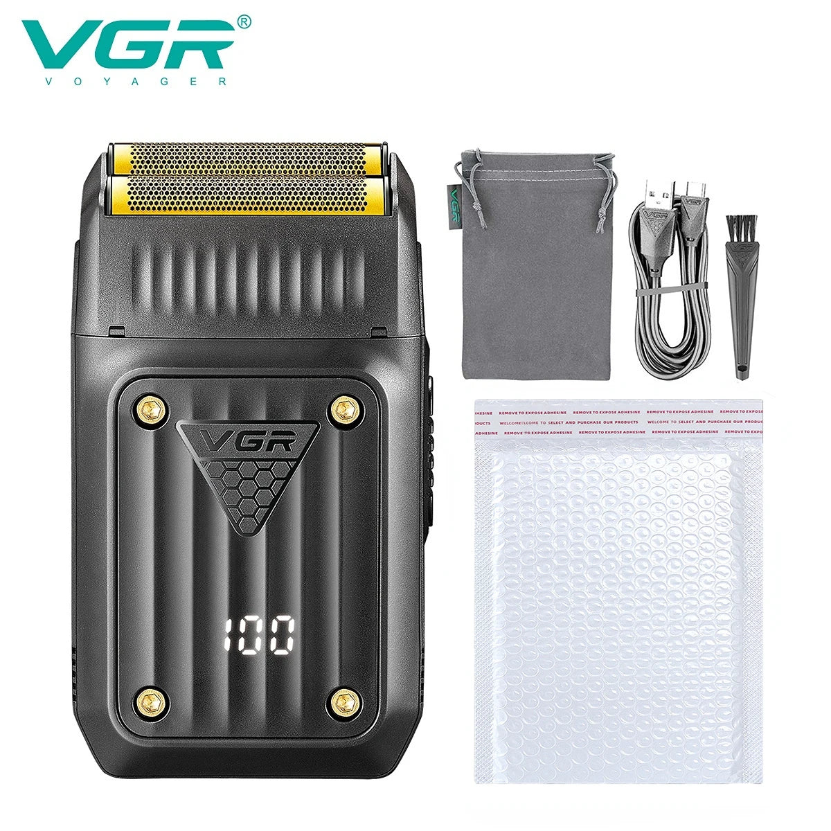 VGR V-363 Professional Electric Shaver with Digital Display – Rechargeable Beard Trimmer for Men