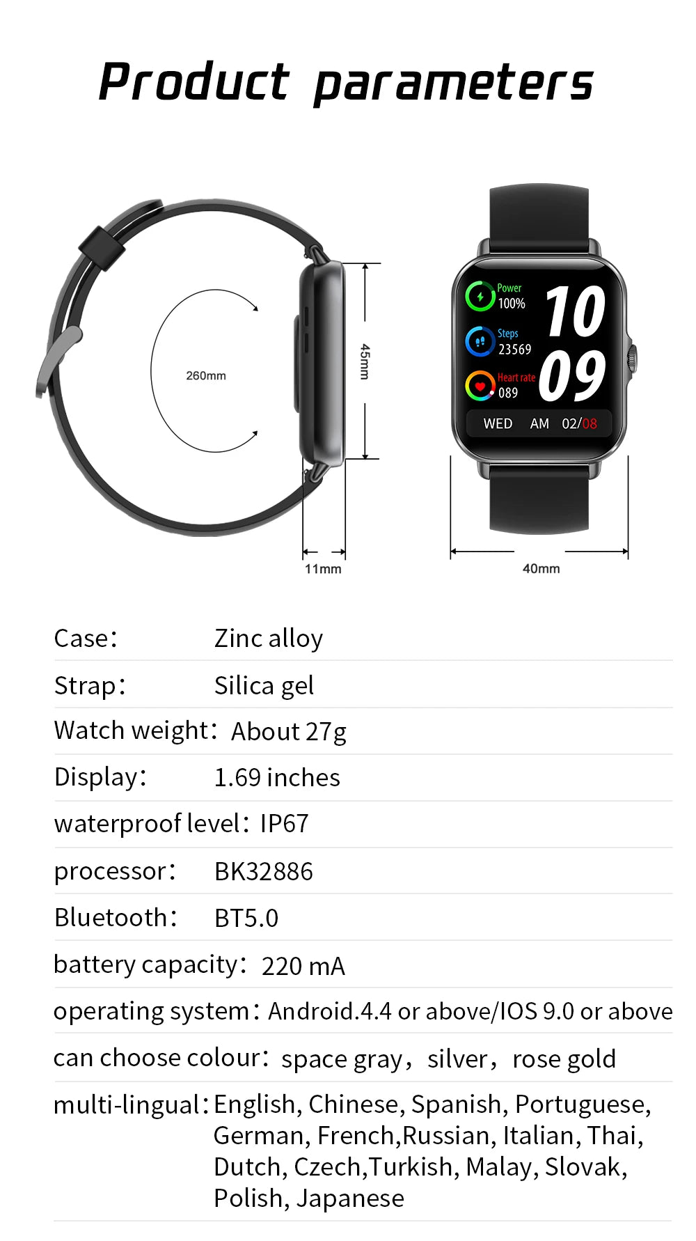 2025 Smart Watch – Bluetooth Call, Music & Fitness Tracker