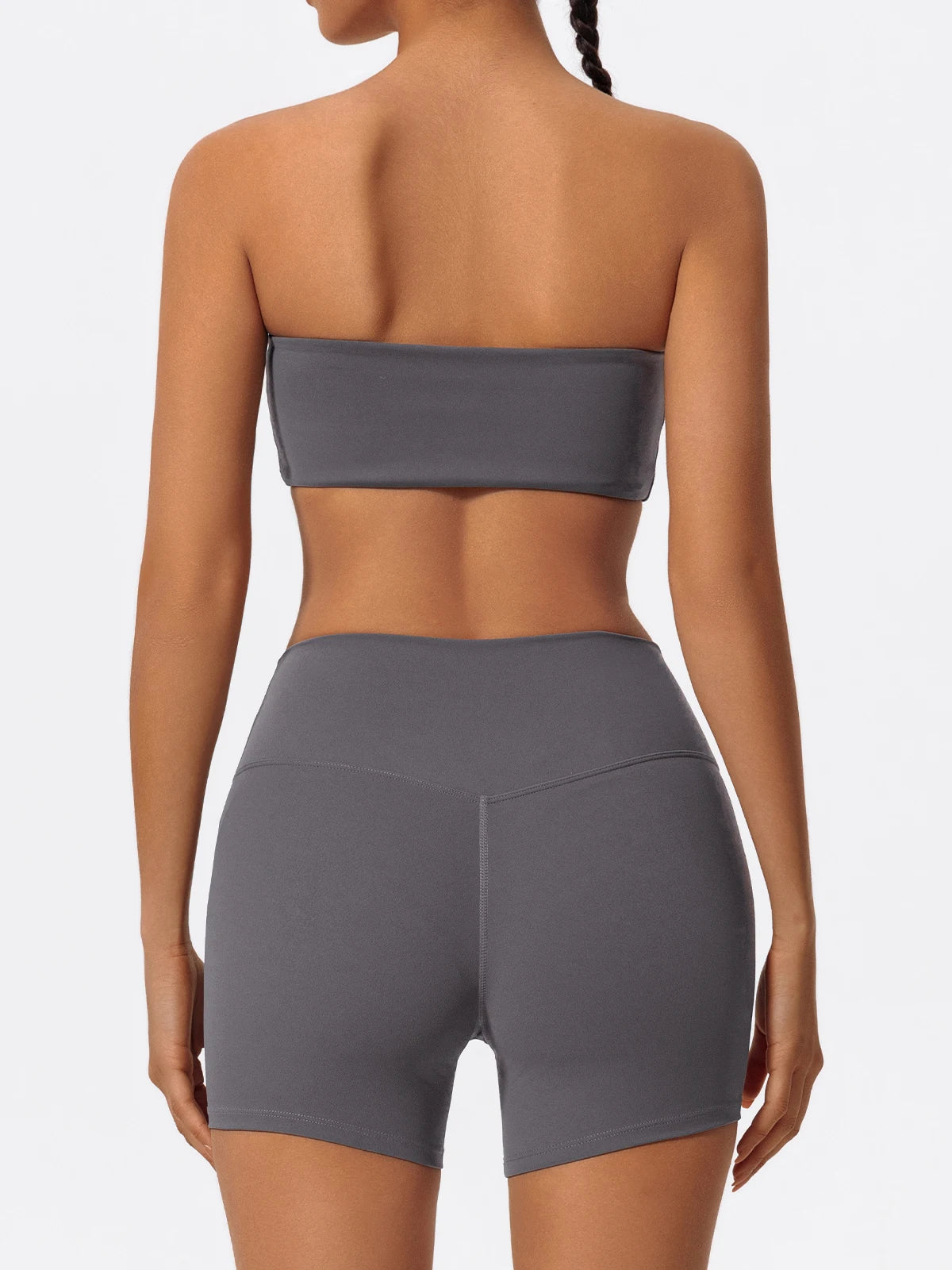 Ctenkevet Women’s Fitness Set – Strapless Sports Bra & Crop Top