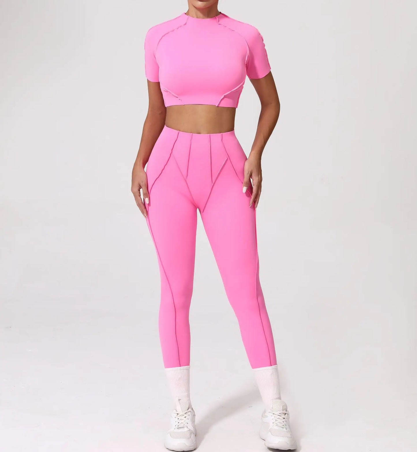 Women’s Seamless Yoga Set – High-Waist Leggings & Backless Sports Bra