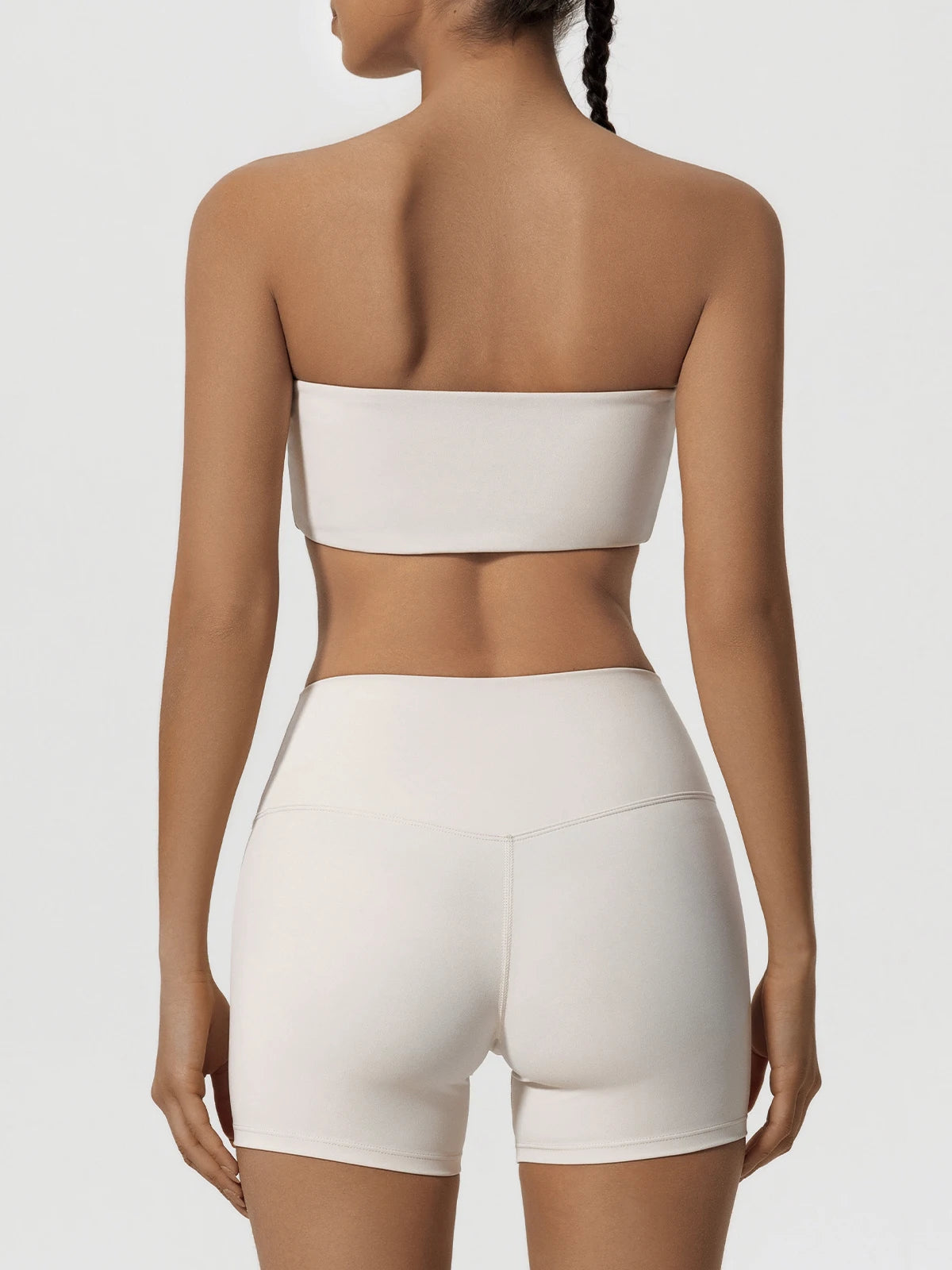 Ctenkevet Women’s Fitness Set – Strapless Sports Bra & Crop Top