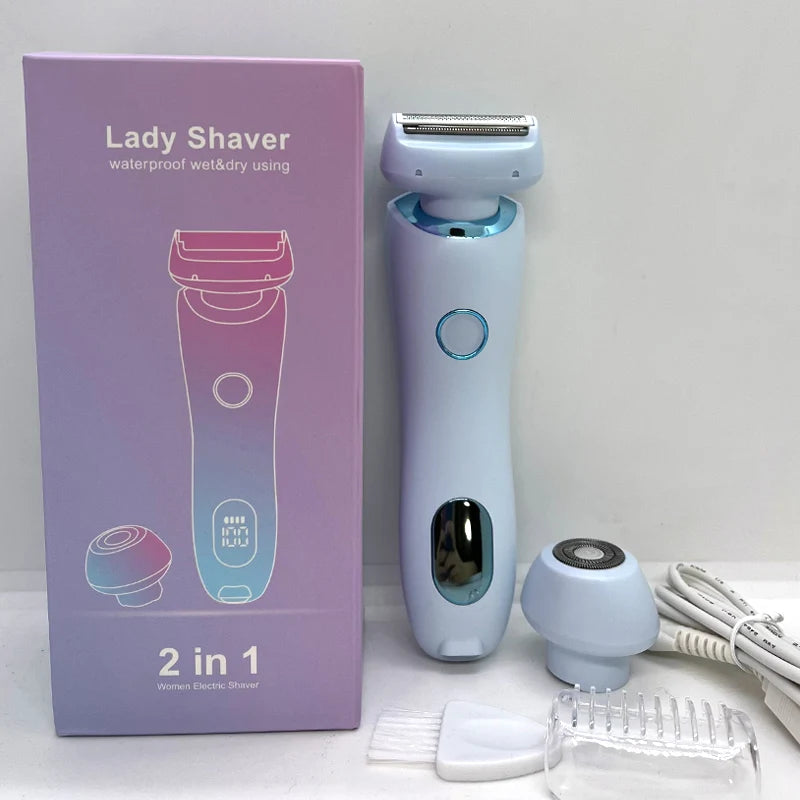 2-in-1 Electric Razor – Bikini Trimmer & Face Shaver for Women