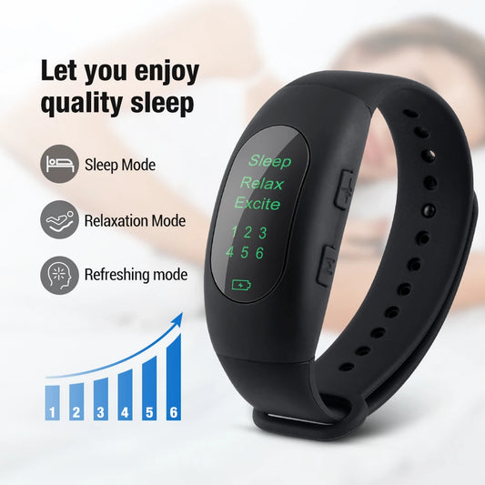 New Ems Intelligent Sleep Device Fast Sleep Rest Hypnosis Insomnia Artifact Relieve Anxiety Wristband Watch Sleep Aid Instrument