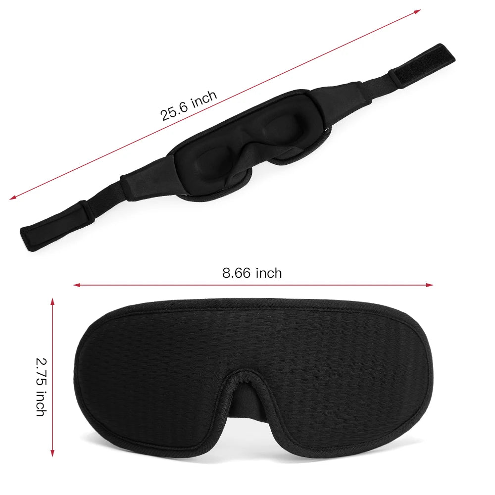 3D Padded Sleep Mask – Light-Blocking Eye Shade & Sleeping Aid