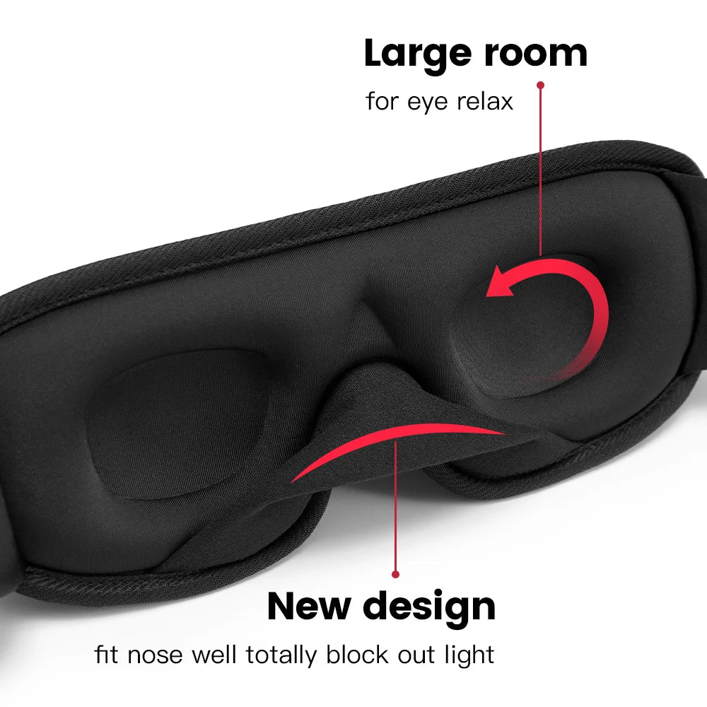3D Padded Sleep Mask – Light-Blocking Eye Shade & Sleeping Aid