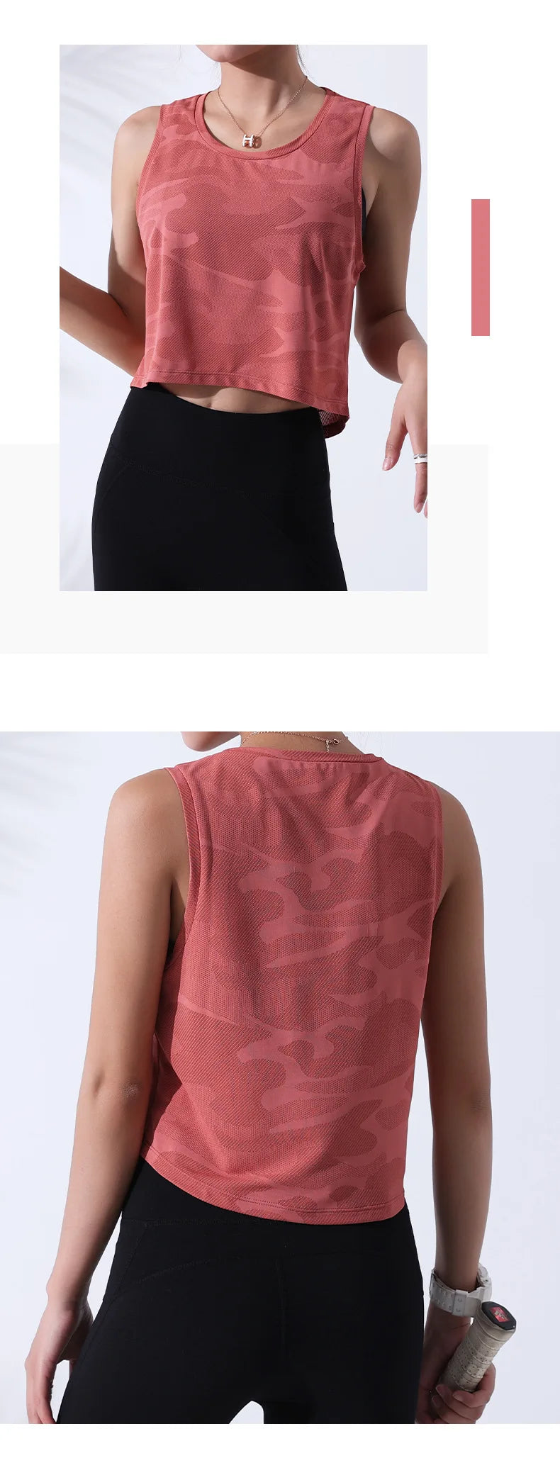 Women’s Camouflage Mesh Vest – Breathable Crop Tank for Fitness