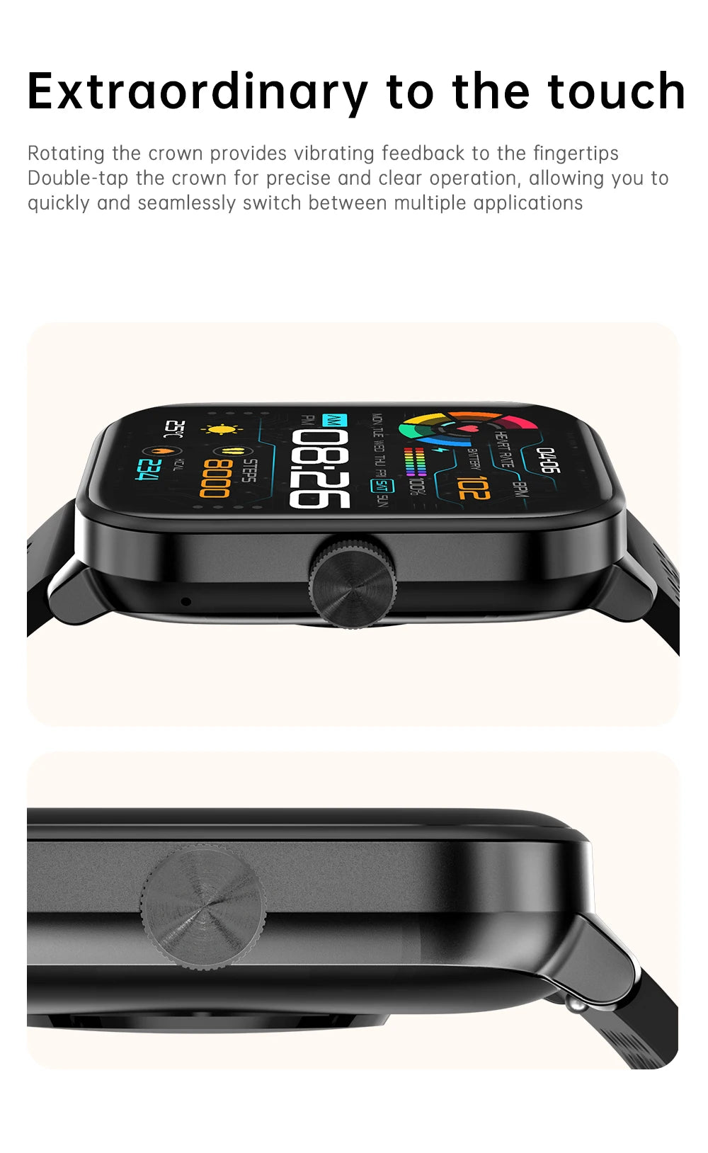 Men’s 1.85" Smart Watch – Heart Rate & SpO₂ Monitor with Multi-Sport Modes