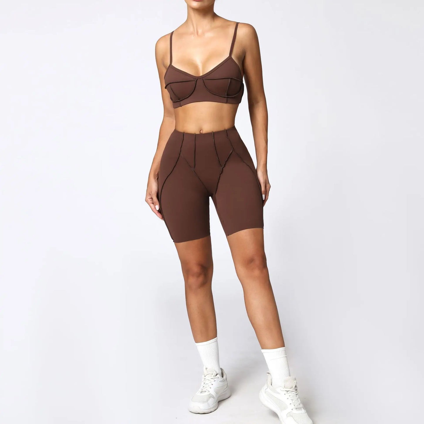Women’s Seamless Yoga Set – High-Waist Leggings & Backless Sports Bra