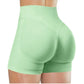 High-Waist Yoga Shorts – Solid Color Fitness & Running Leggings