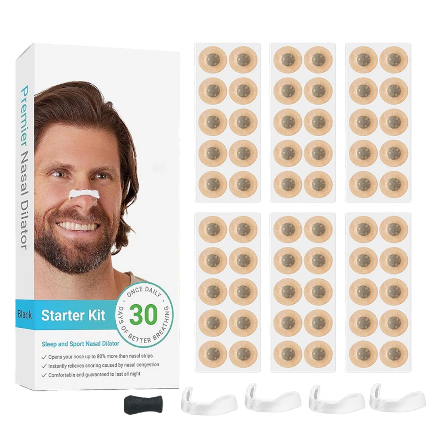 Nasal Breathing Dilator Kit – Magnetic Nose Clips & Strips for Sleep & Sports