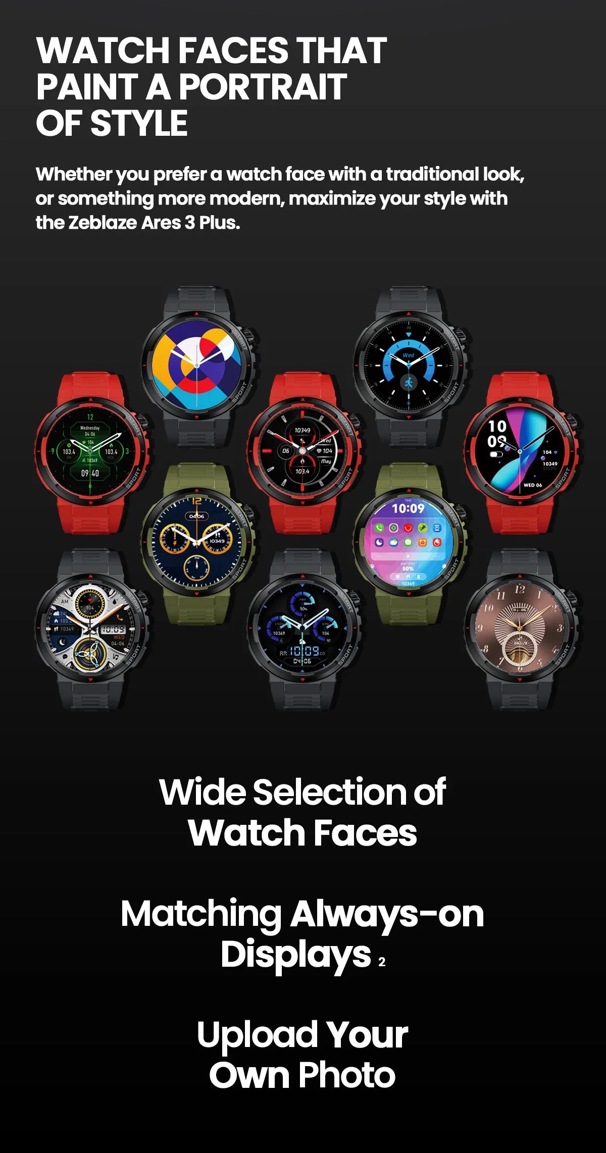 Zeblaze Ares 3 Plus – 1.43" HD AMOLED Smartwatch with Voice Calling