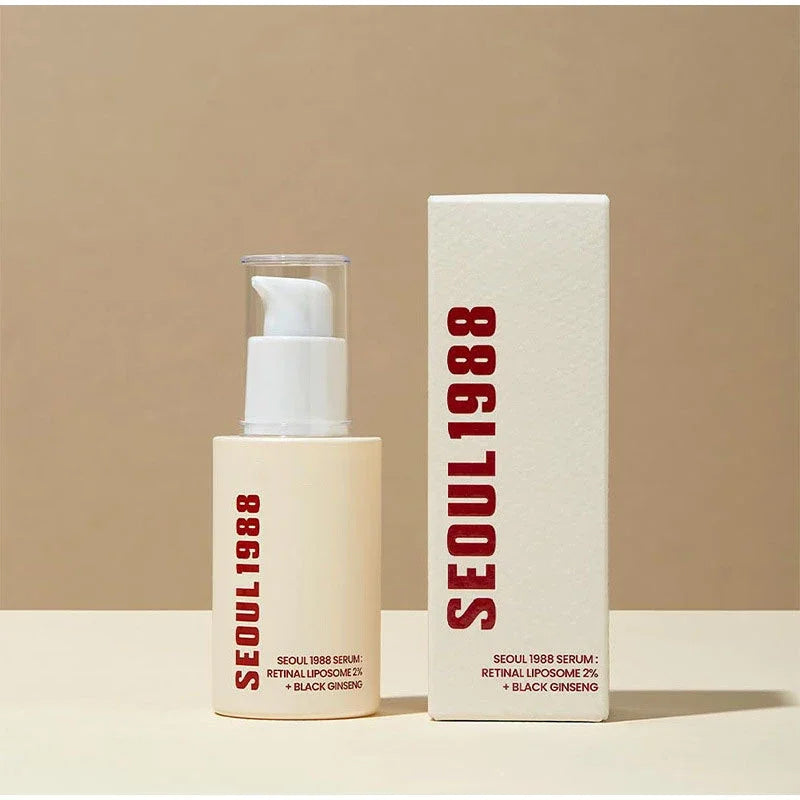 Korean 1988 Retinol Face Serum – Black Ginseng, Niacinamide & Vitamin C Anti-Aging Ampoule for Firming and Wrinkle Care