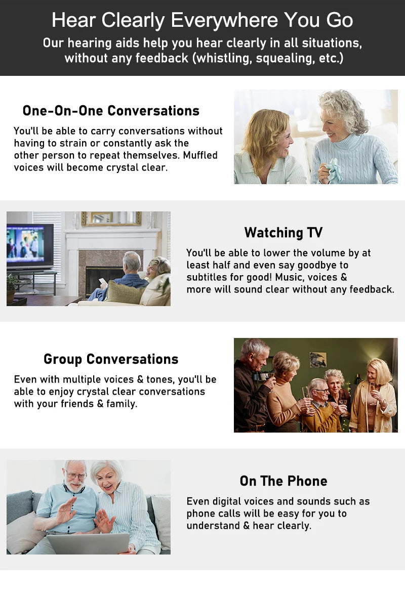 Rechargeable Hearing Aid – Mini Invisible Wireless Sound Amplifier for Elderly