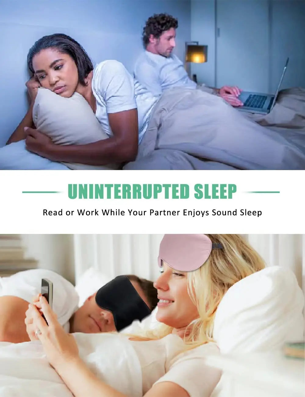 100% Silk Sleep Mask – Natural Eye Mask with Adjustable Strap