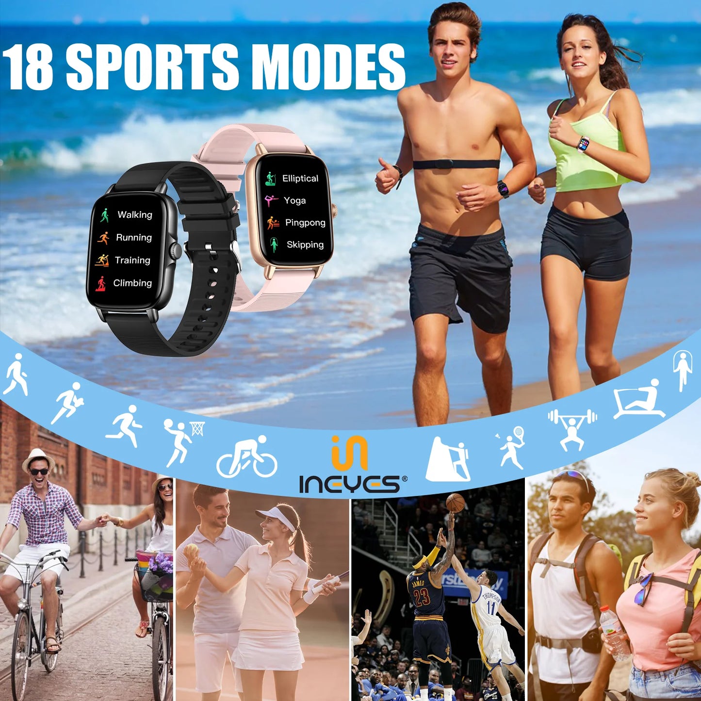 EIGIIS 2025 Smart Watch – Fitness Tracker with Heart Rate & Sleep Monitor