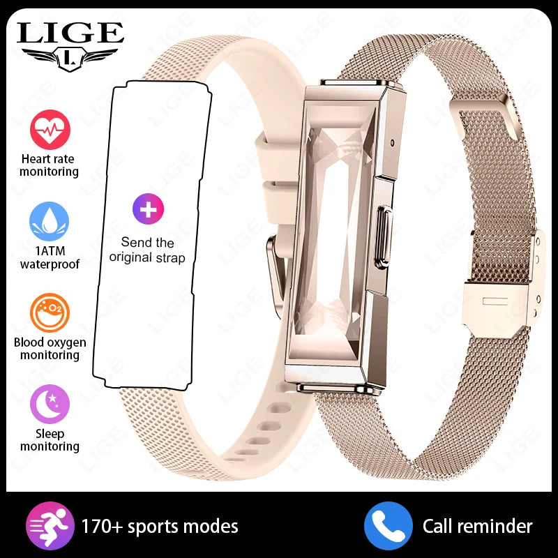 LIGE Smart Fitness Tracker – Heart Rate & SpO₂ Smart Bracelet