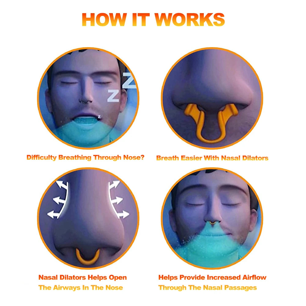 Silicone Anti-Snoring Nose Clip – Nasal Dilator for Better Breathing and Sleep