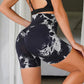 Women’s High-Waist Tie-Dye Yoga Shorts – Seamless Workout & Cycling Shorts