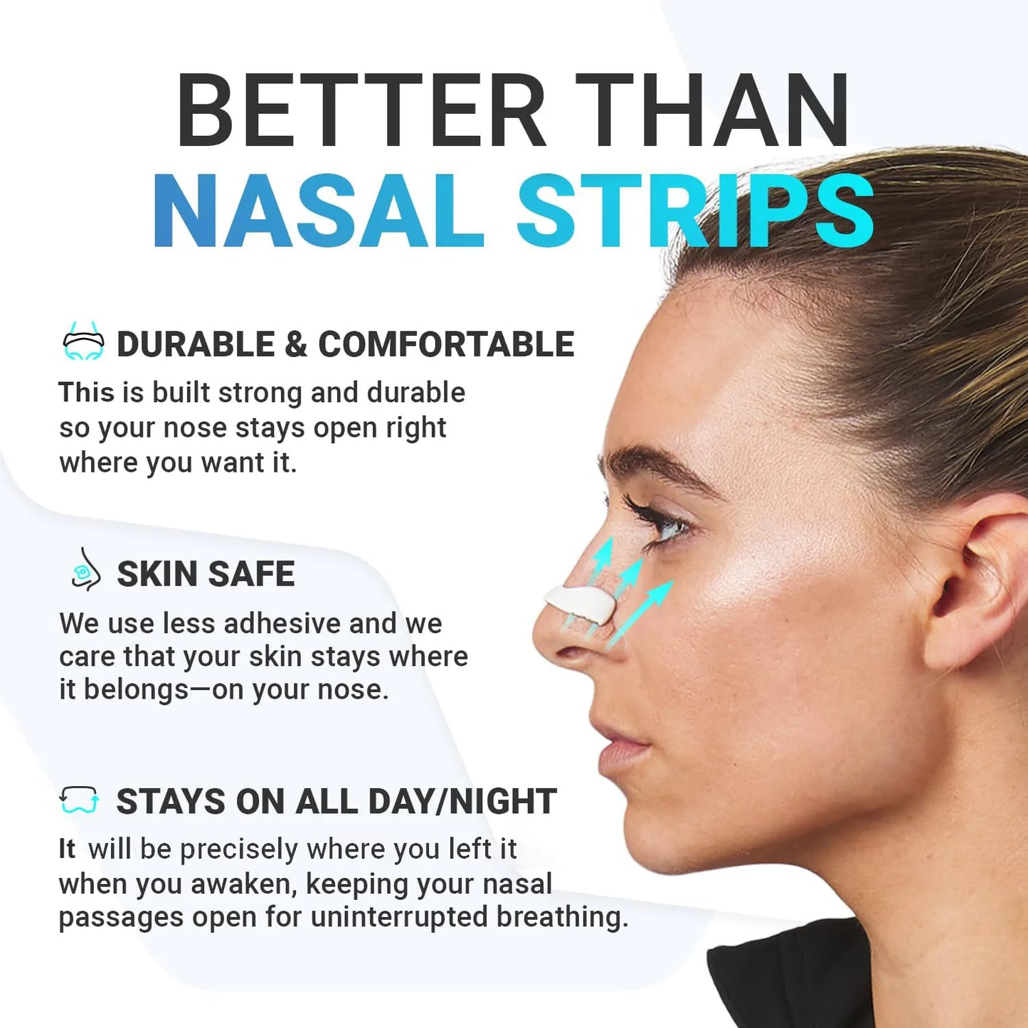 Nasal Breathing Dilator Kit – Magnetic Nose Clips & Strips for Sleep & Sports