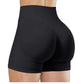High-Waist Yoga Shorts – Solid Color Fitness & Running Leggings