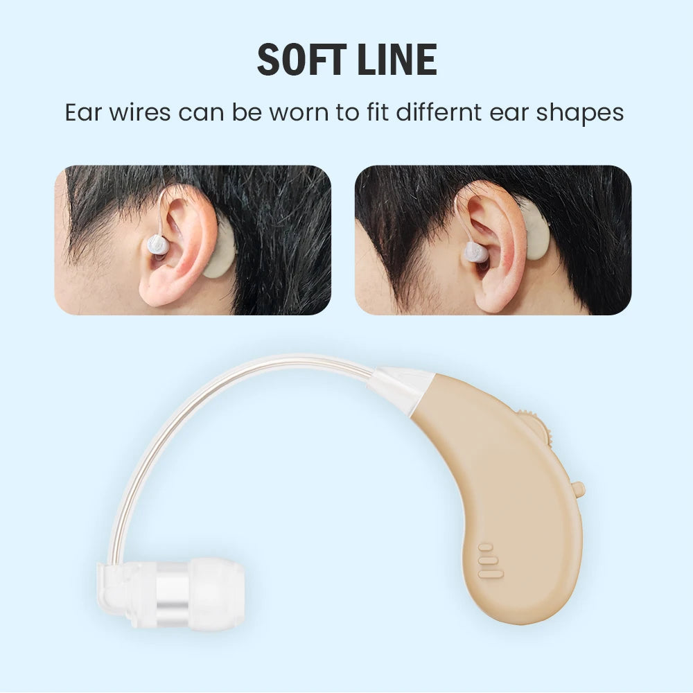JINGHAO Rechargeable Hearing Aids – BTE Sound Amplifier for Clear Hearing