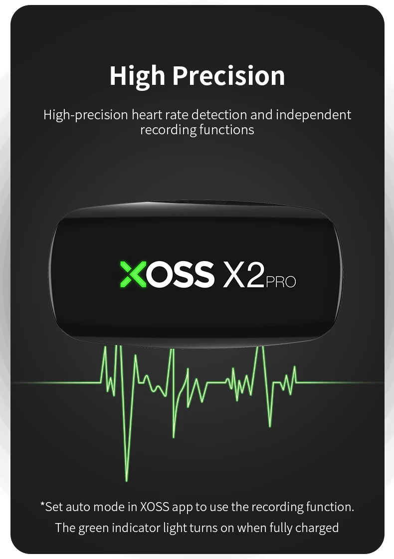 XOSS X2 Pro Heart Rate Monitor – Rechargeable Fitness Sensor with Data Storage