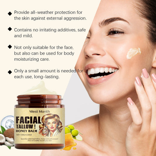 Beef Tallow Face Cream – Moisturizing and Firming Facial Cream for Smooth, Nourished, and Elastic Skin