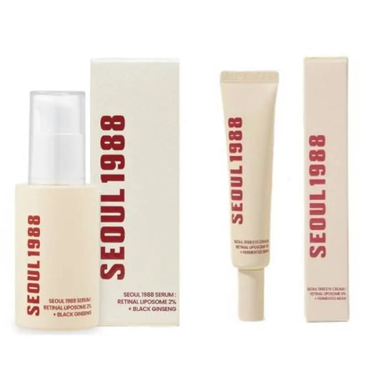 Korean 1988 Retinol Face Serum – Black Ginseng, Niacinamide & Vitamin C Anti-Aging Ampoule for Firming and Wrinkle Care