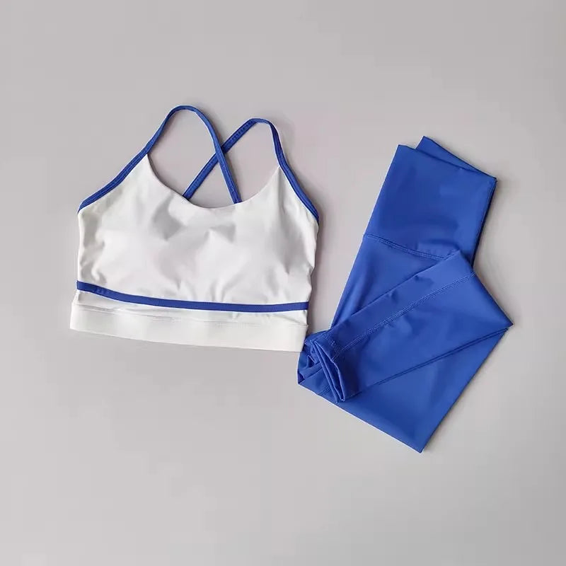 Women’s 2-Piece Yoga Set – High-Waist Leggings and Sports Bra Workout Suit for Gym & Fitness