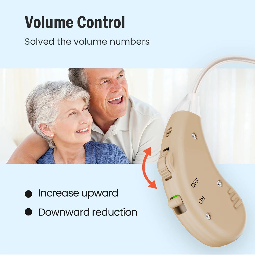 JINGHAO Rechargeable Hearing Aids – BTE Sound Amplifier for Clear Hearing