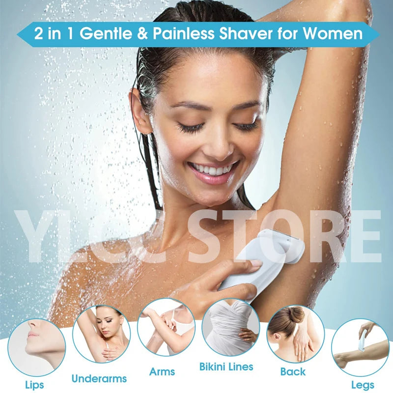 2-in-1 Electric Razor – Bikini Trimmer & Face Shaver for Women